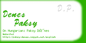 denes paksy business card